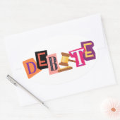 Debat Collage Tekst Sticker (Envelop)