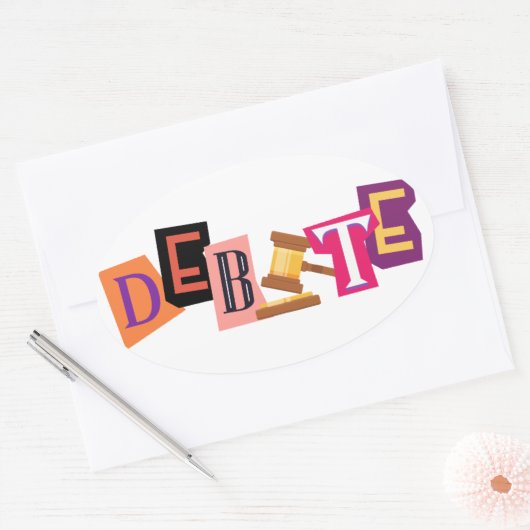 Debat Collage Tekst Sticker (Envelop)