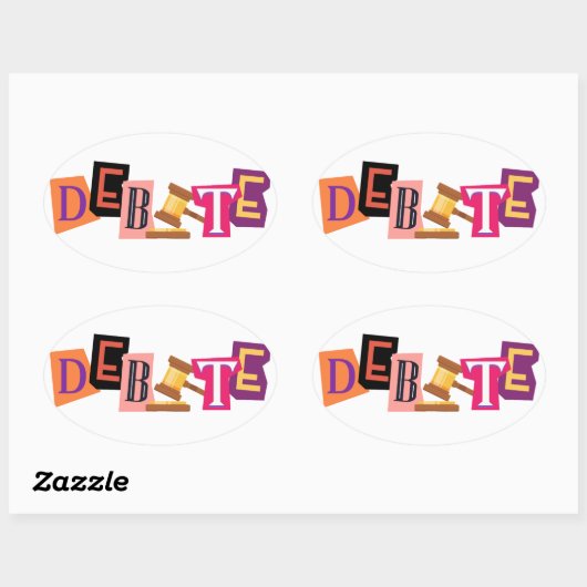 Debat Collage Tekst Sticker (Vel)
