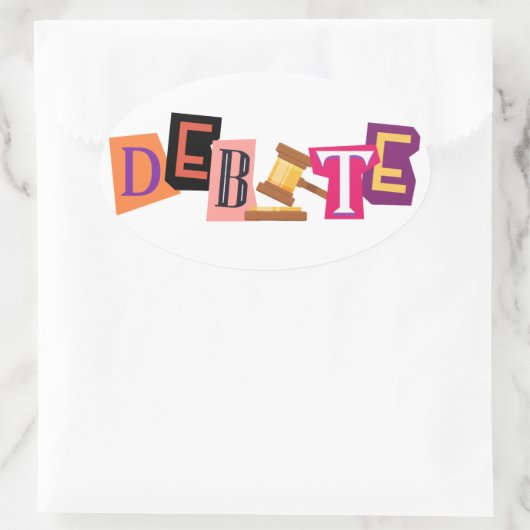 Debat Collage Tekst Sticker (Tas)