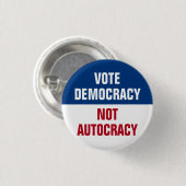 Debat: geen autocratie - anti-trump ronde button 3,2 cm (Voorkant /achterkant)