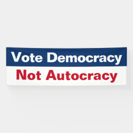 Debat: geen autocratie - anti-trump spandoek