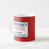 Debat over democratische verantwoordelijkheid koffiemok (Voorkant links)