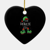 Debat over Elf Funny Matching Family Kerstpyjama Keramisch Ornament (Achterkant)