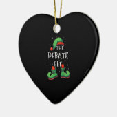 Debat over Elf Funny Matching Family Kerstpyjama Keramisch Ornament (Links)