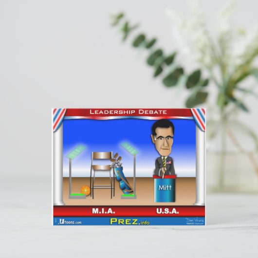 Debat over leiderschap briefkaart (Staand voorkant)