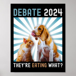 Debat Verkiezing 2024 Huisdieren Hond Kat Ze Eten Poster