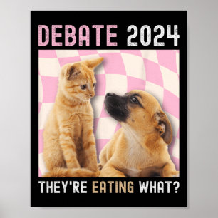 Debat Verkiezing 2024 Huisdieren Hond Kat Ze Eten Poster