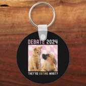 Debat Verkiezing 2024 Huisdieren Hond Kat Ze Eten  Sleutelhanger (Voorkant)