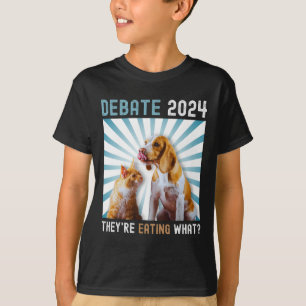 Debat Verkiezing 2024 Huisdieren Hond Kat Ze Eten T-shirt