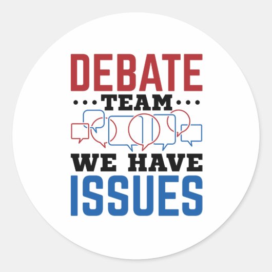 Debate Team we hebben problemen Ronde Sticker (Voorkant)