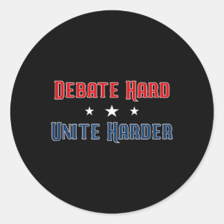 Debatteren Hard Verenigen Harder Patriottische Een Ronde Sticker