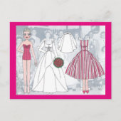 Debbie, A Young Bride of 1958 Paper Doll Briefkaar Briefkaart (Voorkant)