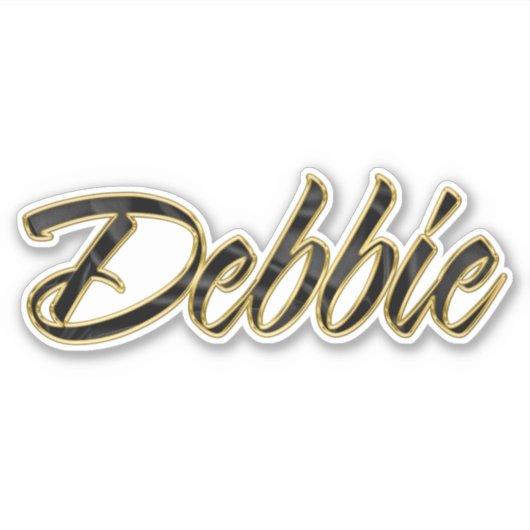 Debbie black gold Lettering Aufkleber Sticker (Voorkant)