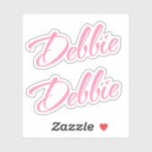 Debbie Decoratieve Naam in Roze x2 Sticker (Vel)