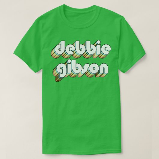 Debbie Gibson Retro Rainbow Typography Vervaagde s T-shirt (Design voorkant)