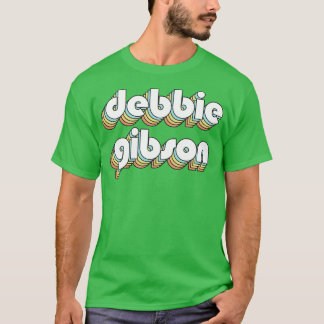 Debbie Gibson Retro Rainbow Typography Vervaagde s T-shirt