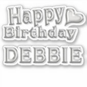 Debbie Happy Birthday silver Aufkleber Sticker (Voorkant)