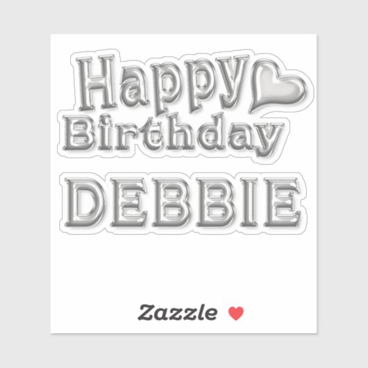 Debbie Happy Birthday silver Aufkleber Sticker (Vel)