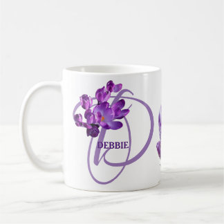  Debbie naam paarse krokus bloemig Koffiemok
