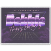 Debbie Name Vorname lila retro Sticker Geburtstag (Voorkant)