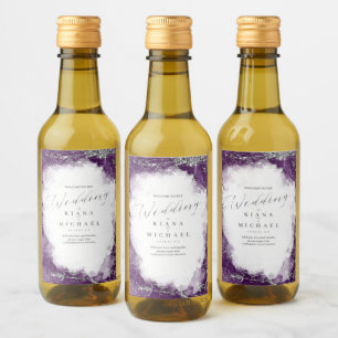 Debbie U-W Marmer Glitter Bruiloft ID644 Wijn Etiket