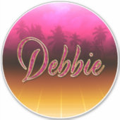 Debbie Vorname Name golden pink Aufkleber Sticker (Voorkant)
