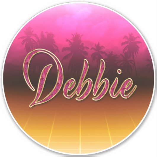 Debbie Vorname Name golden pink Aufkleber Sticker (Voorkant)