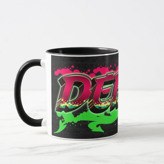 Debbie Vorname Name Graffiti red green Tasse Mok (Links)