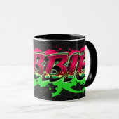 Debbie Vorname Name Graffiti red green Tasse Mok (Voorkant rechts)