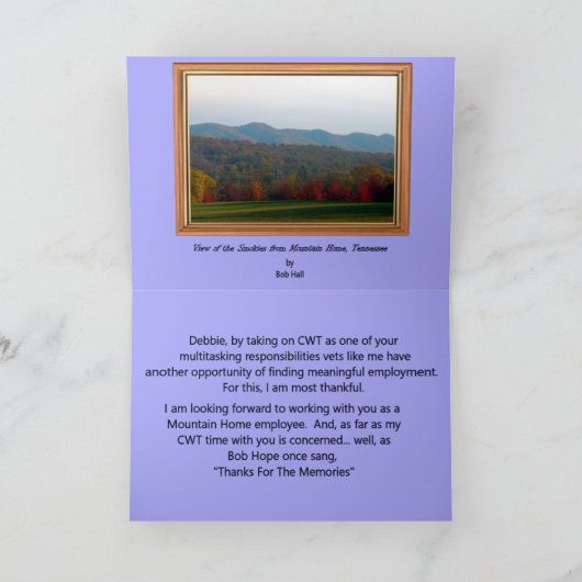 Debbie's Hartelijk dank Bedankkaart (Binnen)