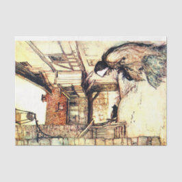  debetpapier voor oude dame uit het winkelboek tissuepapier