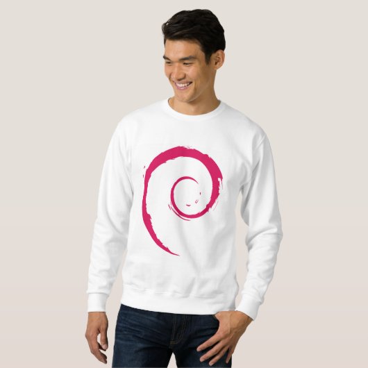 Debian Basic Sweatshirt, White Trui (Voorkant volledig)