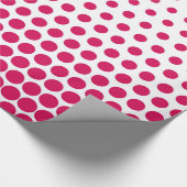 Debian Red Polka Dot Modern White Cadeaupapier (Hoek)