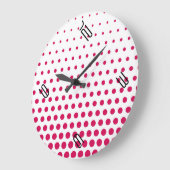 Debian Red Polka Dot Modern White Grote Klok (Hoek)