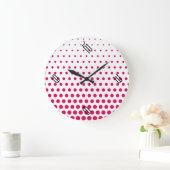 Debian Red Polka Dot Modern White Grote Klok (Huis)