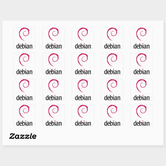 Debian Vierkante Sticker (Vel)