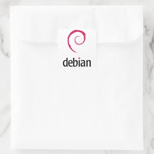 Debian Vierkante Sticker (Tas)