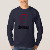 Debian Word Official Logo Spiral Swirl T-Shirt (Voorkant)