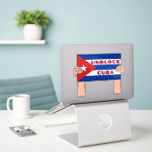 Deblockeer Cuba Sticker (Laptop op bureau)