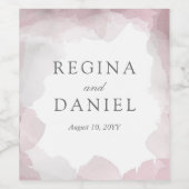 Debonair Blush Roze Bruiloft Wijn Etiket (Enkel label)