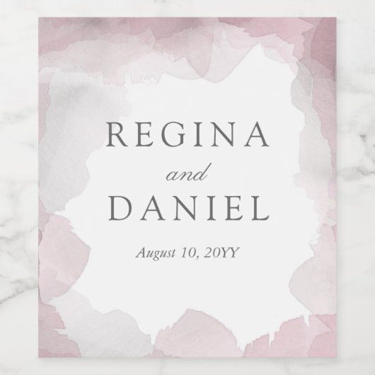 Debonair Blush Roze Bruiloft Wijn Etiket (Enkel label)