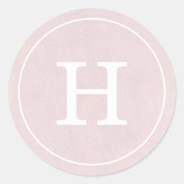Debonair Blush Roze Monogram Ronde Sticker