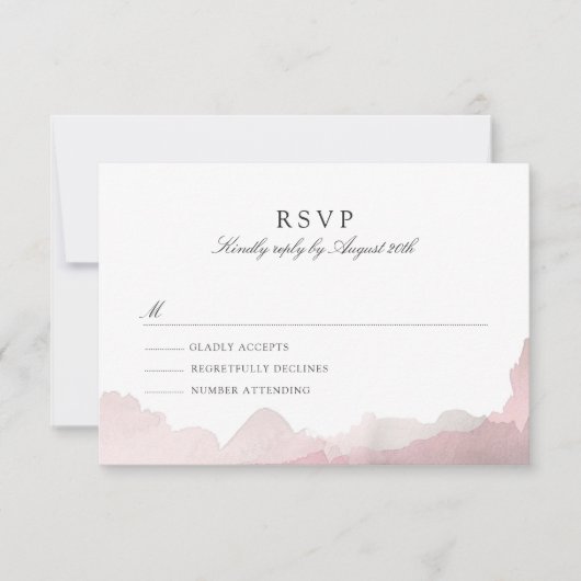 Debonair Blush Roze RSVP Kaartje (Voorkant)
