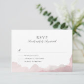 Debonair Blush Roze RSVP Kaartje (Staand voorkant)