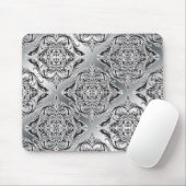 Debonair Damask Black, White, Silver Muismat (Met muis)