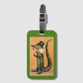 Debonair Gator geïllustreerd Bagagelabel (Voorkant (verticaal))