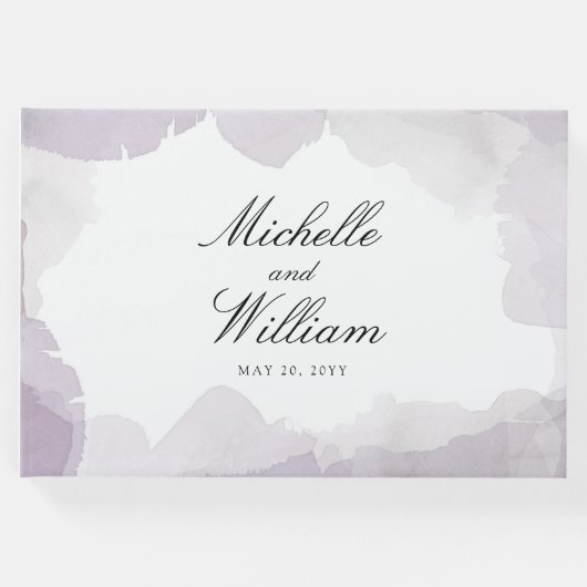 Debonair Lavendel Bruiloft Gastenboek (Voorkant)