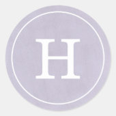 Debonair Lavendel Monogram Ronde Sticker (Voorkant)