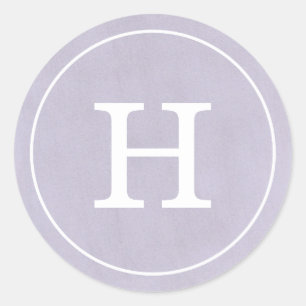 Debonair Lavendel Monogram Ronde Sticker